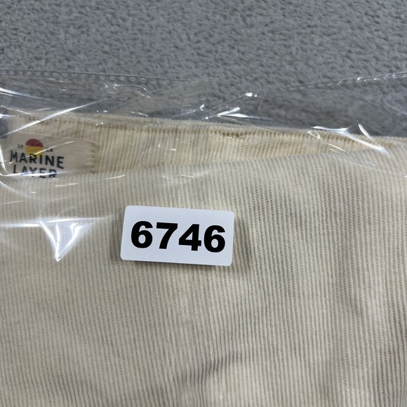 Marine Layer Corduroy Pants Womens 8 Wide Leg Cream Button Fly High Rise - Picture 13 of 14